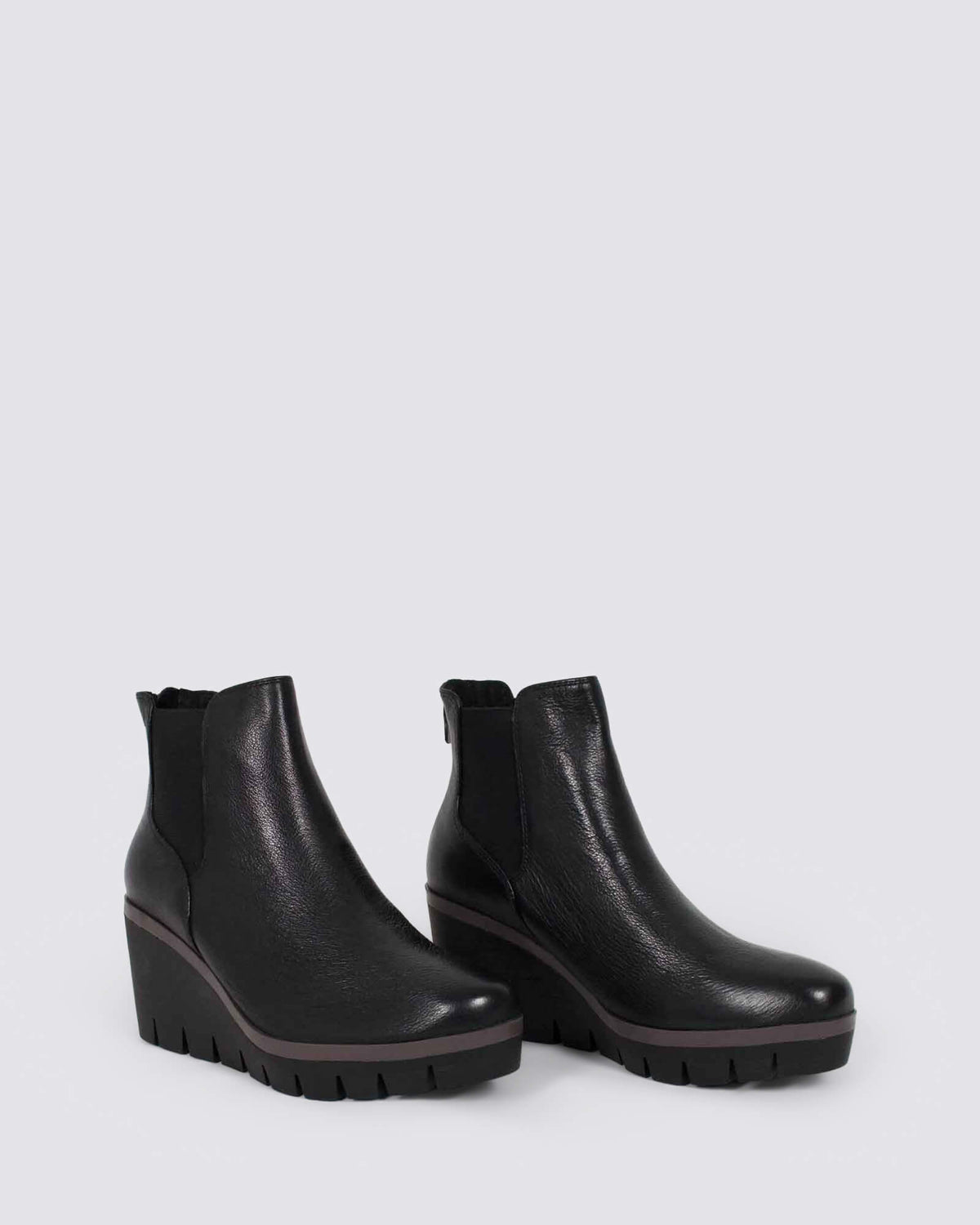 NANRIKO WEDGE ANKLE BOOTS BLACK
