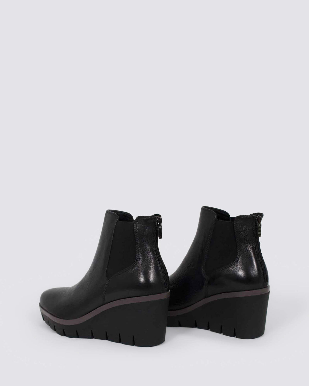 NANRIKO WEDGE ANKLE BOOTS BLACK