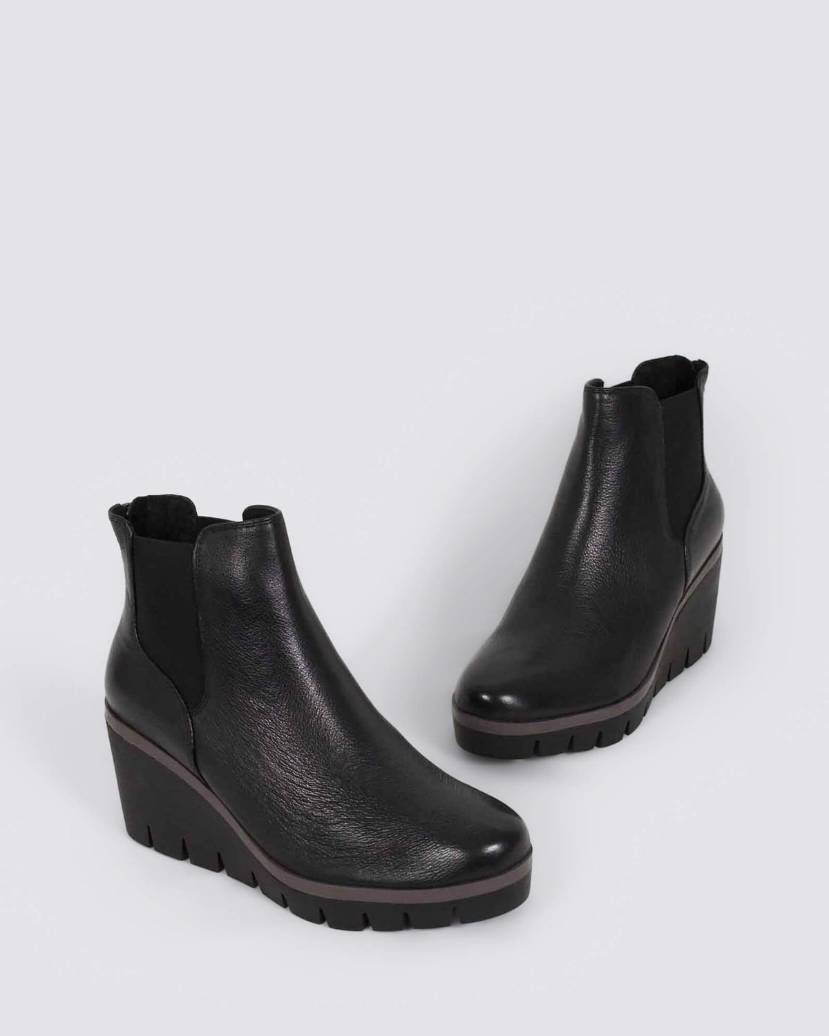 NANRIKO WEDGE ANKLE BOOTS BLACK