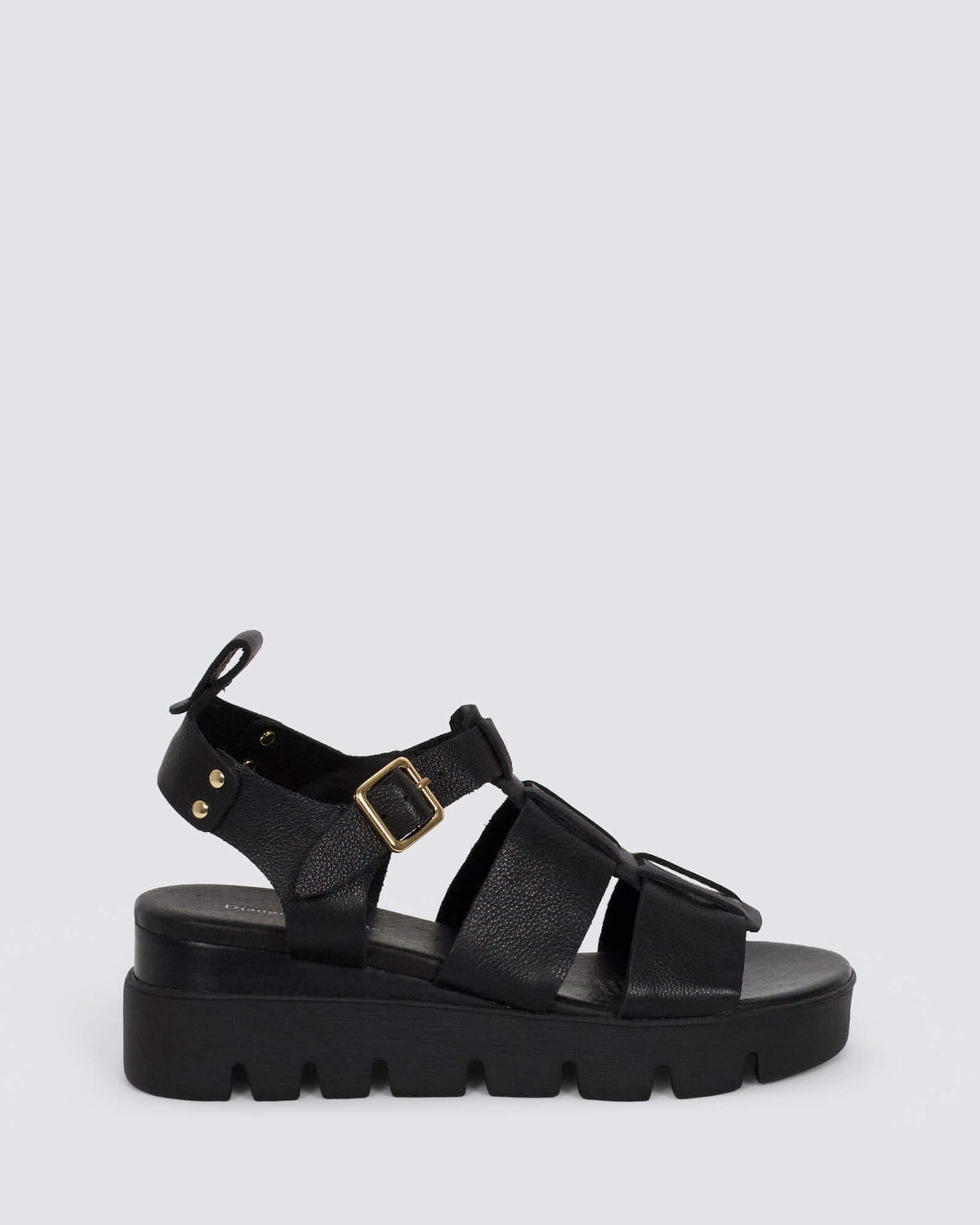 RELIE WEDGE SANDALS BLACK