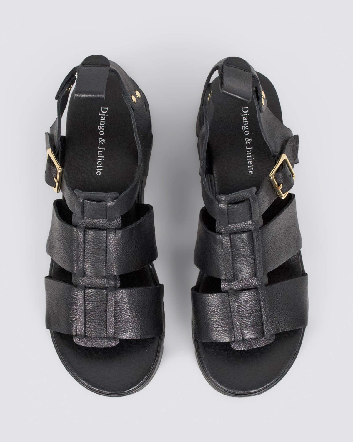 RELIE WEDGE SANDALS BLACK