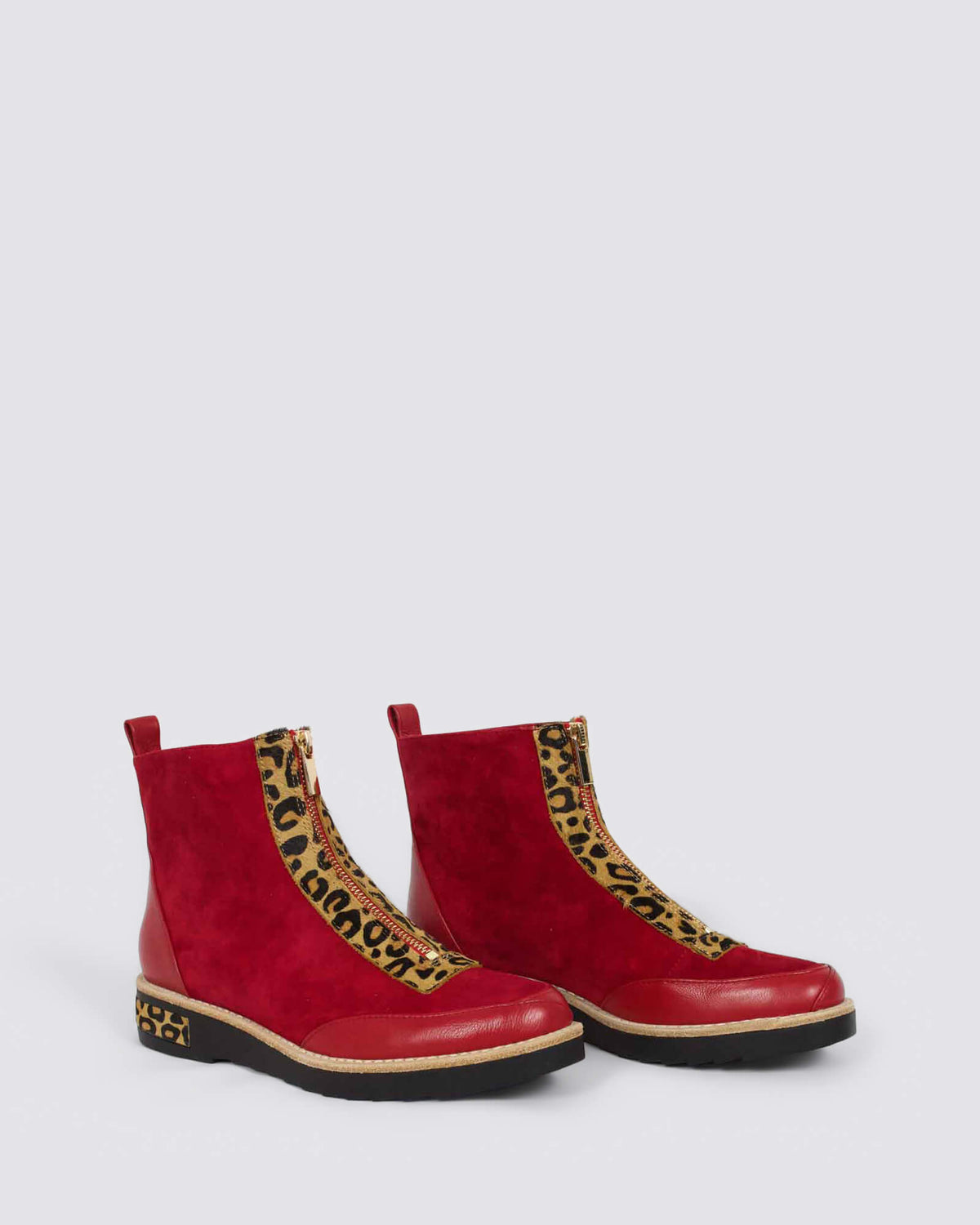RENITA ANKLE BOOTS DARK RED MULTI