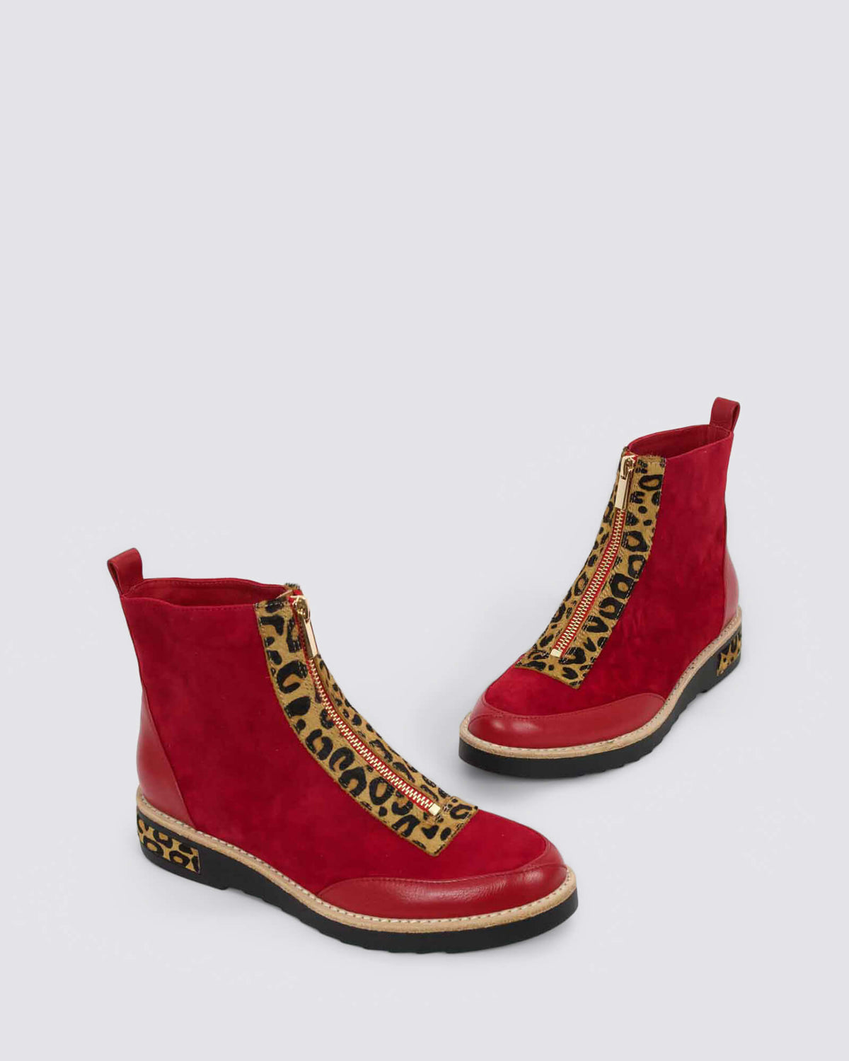 RENITA ANKLE BOOTS DARK RED MULTI