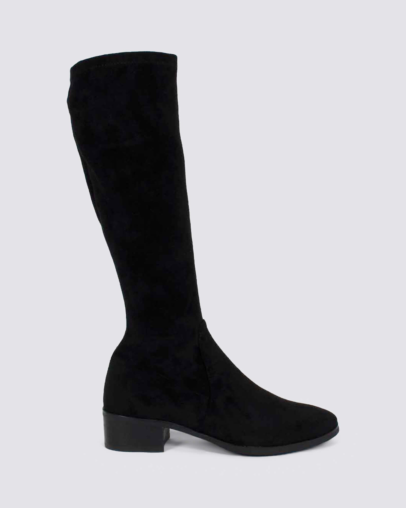 TIMOTHIE KNEE HIGH BOOTS BLACK STRETCH