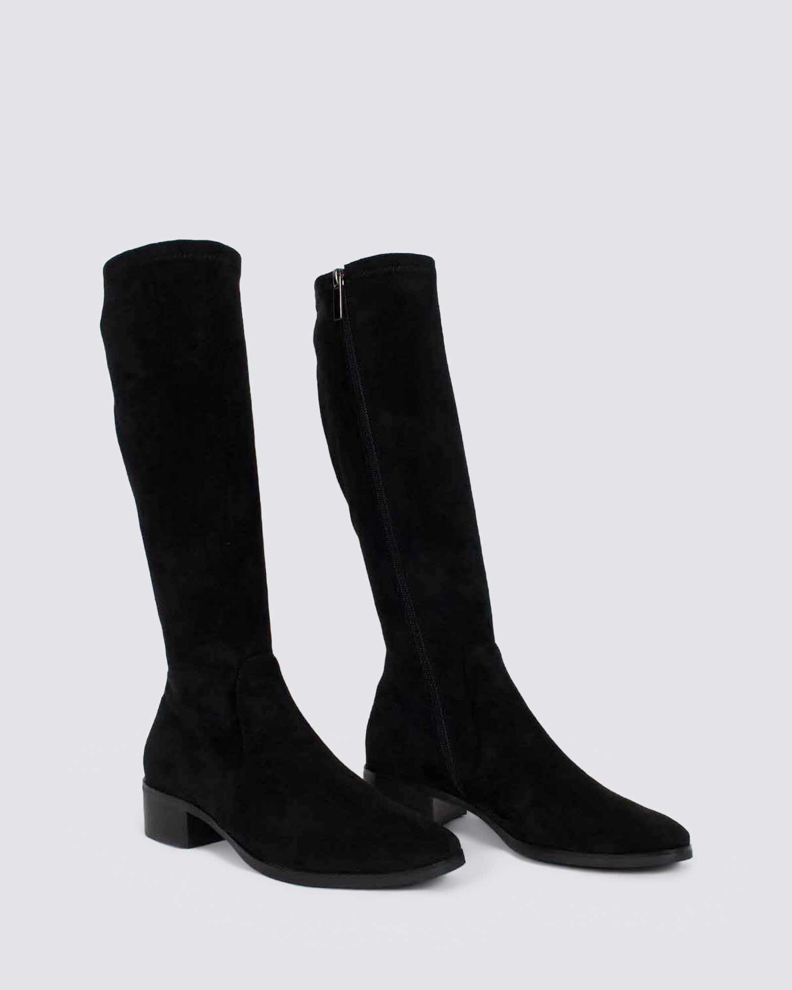 TIMOTHIE KNEE HIGH BOOTS BLACK STRETCH