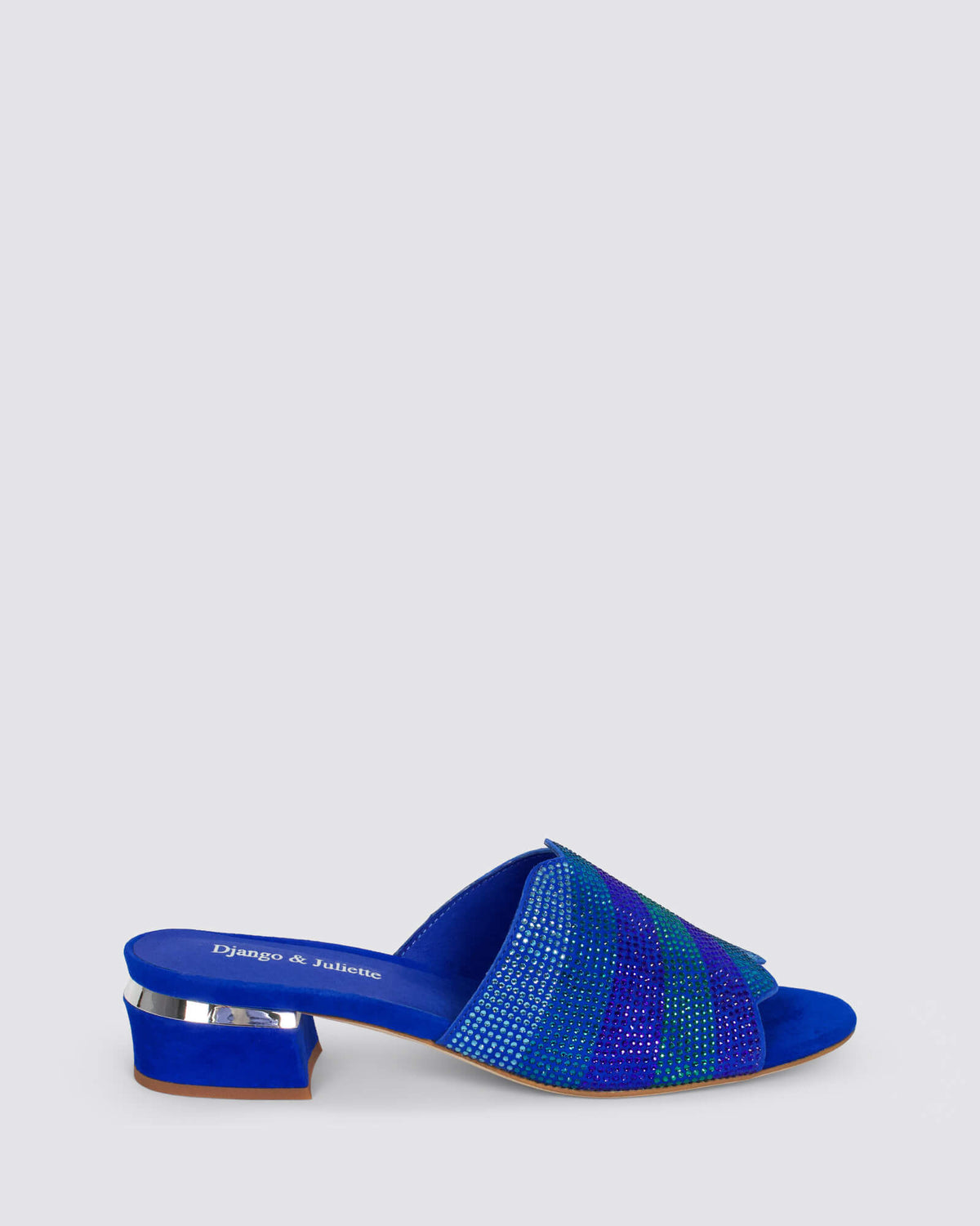 TONDA HEELED MULES BLUE MULTI