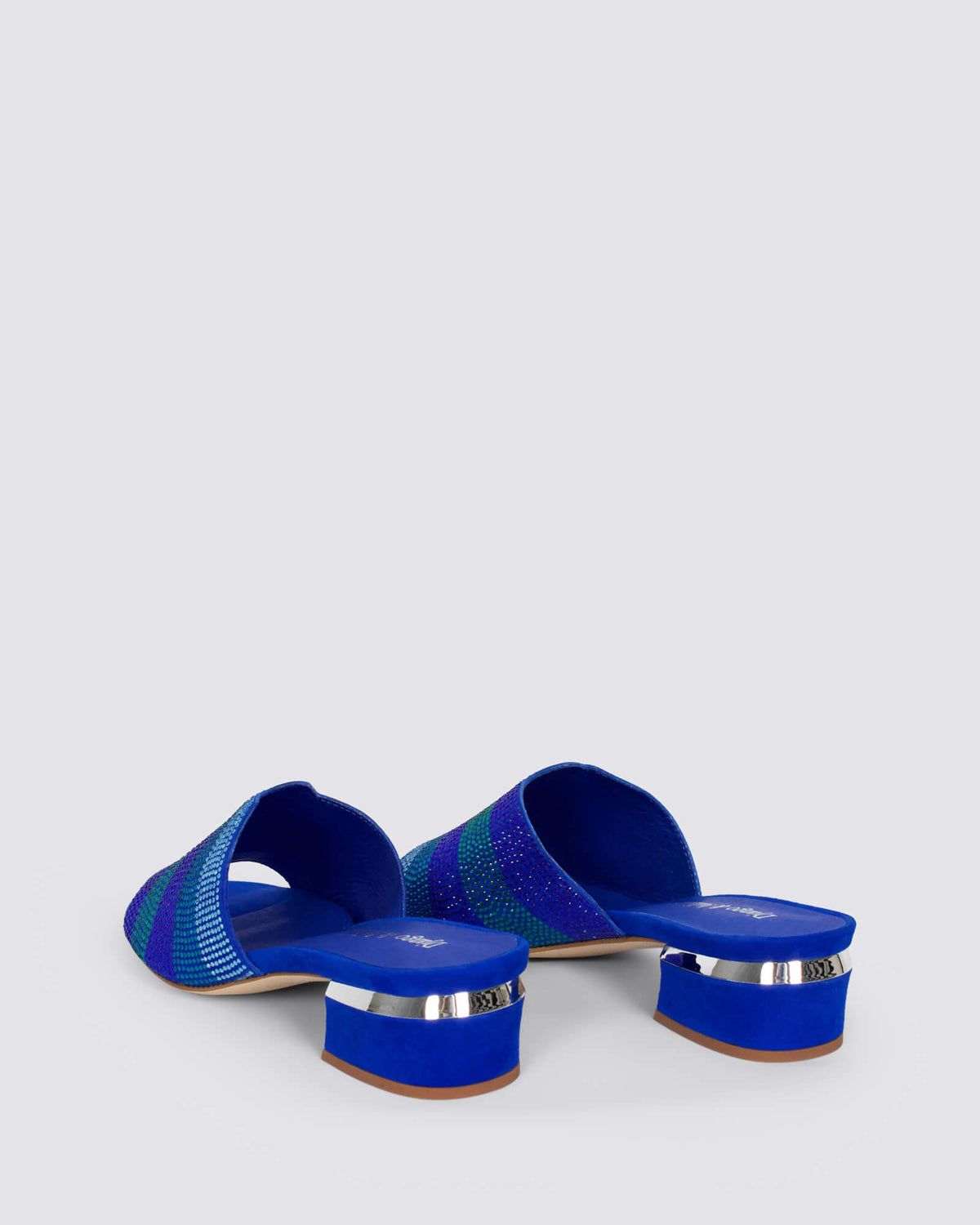 TONDA HEELED MULES BLUE MULTI