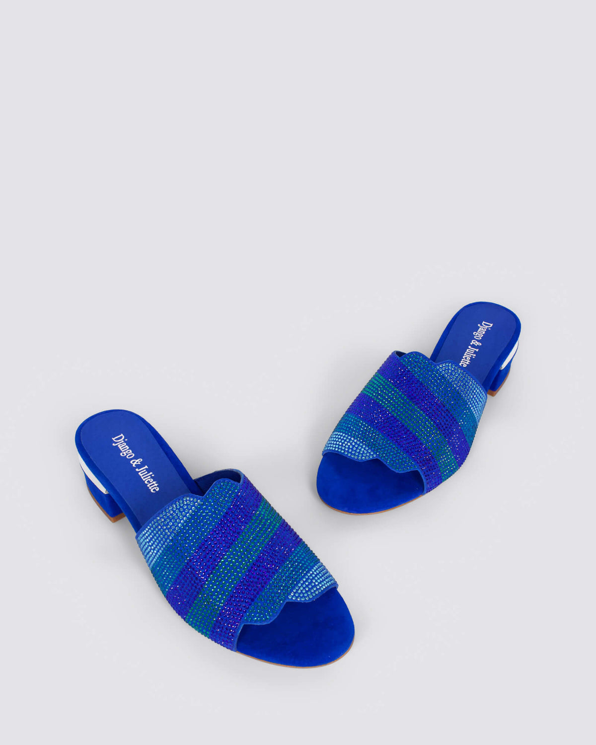 TONDA HEELED MULES BLUE MULTI