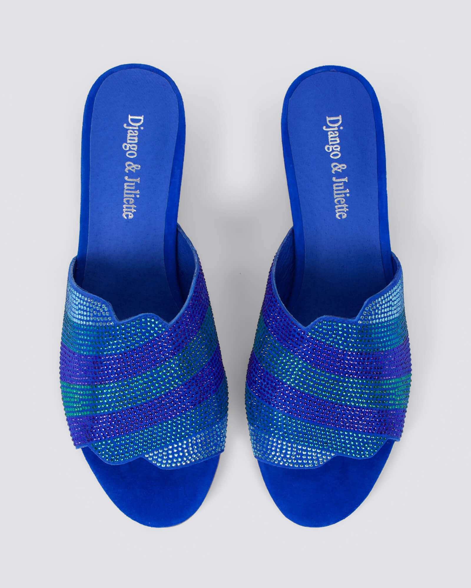 TONDA HEELED MULES BLUE MULTI