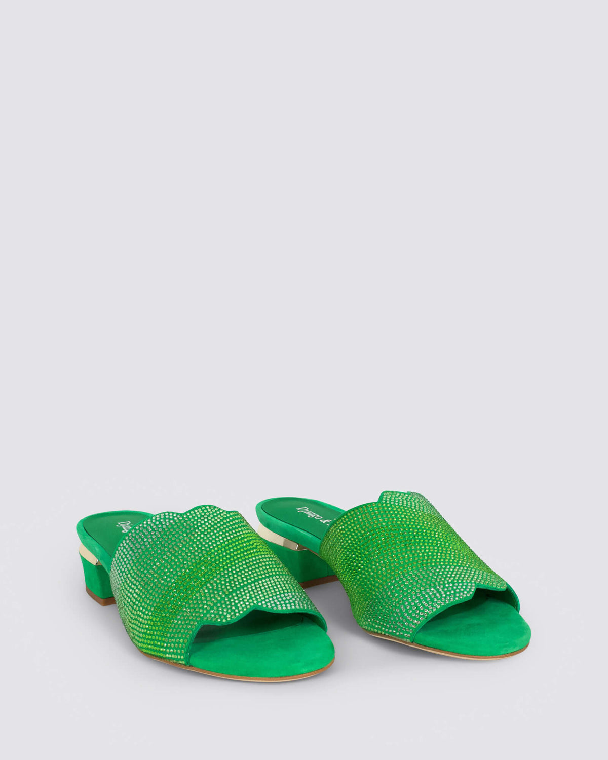 TONDA HEELED MULES GREEN MULTI