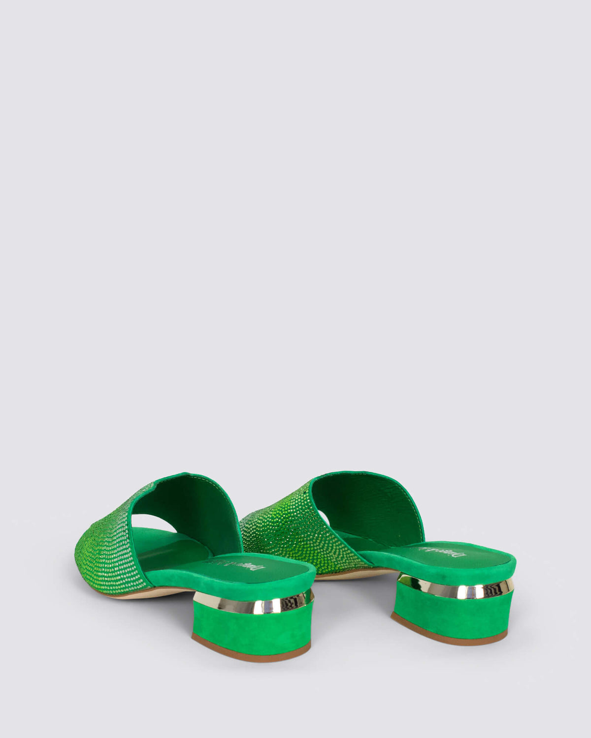 TONDA HEELED MULES GREEN MULTI