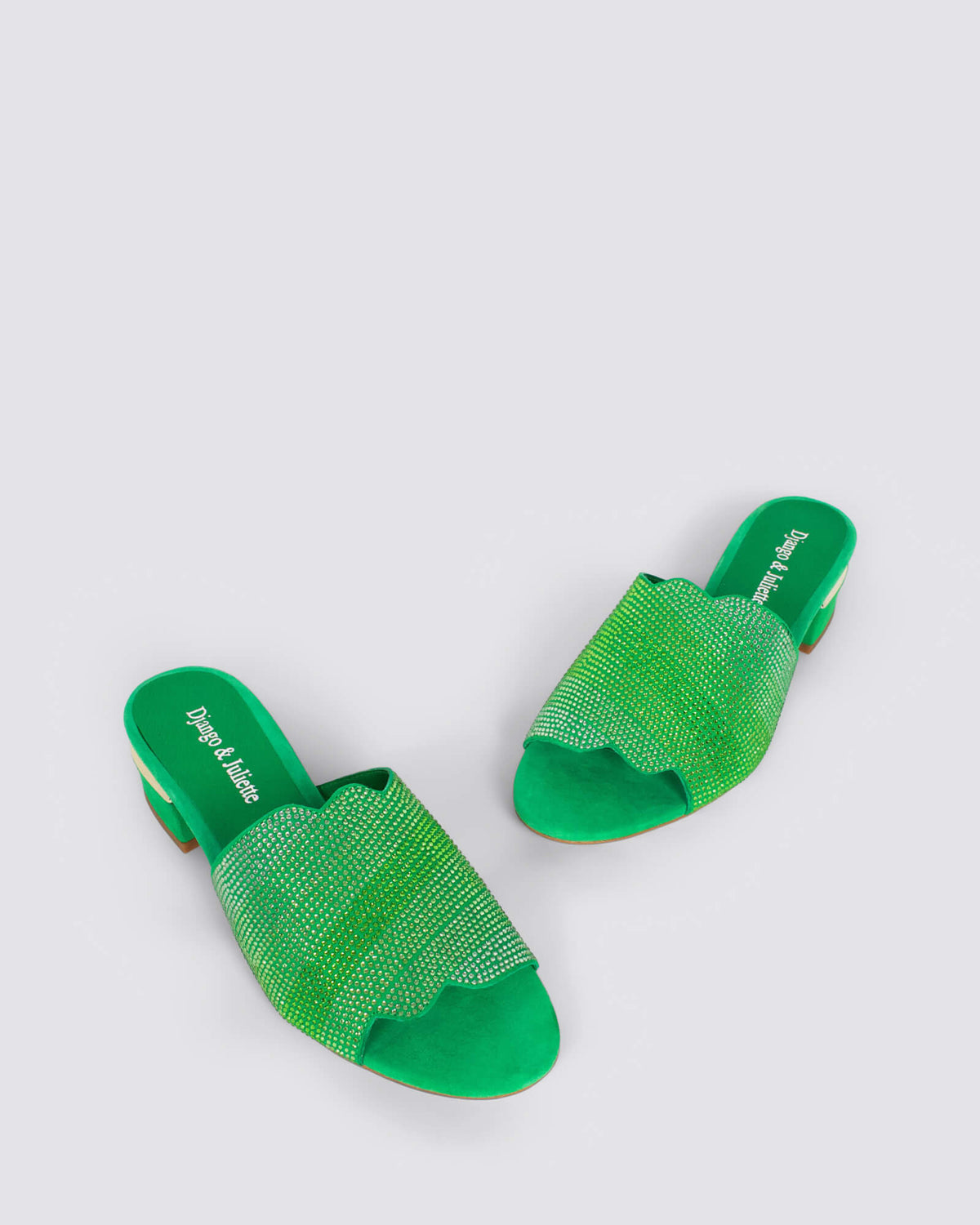 TONDA HEELED MULES GREEN MULTI