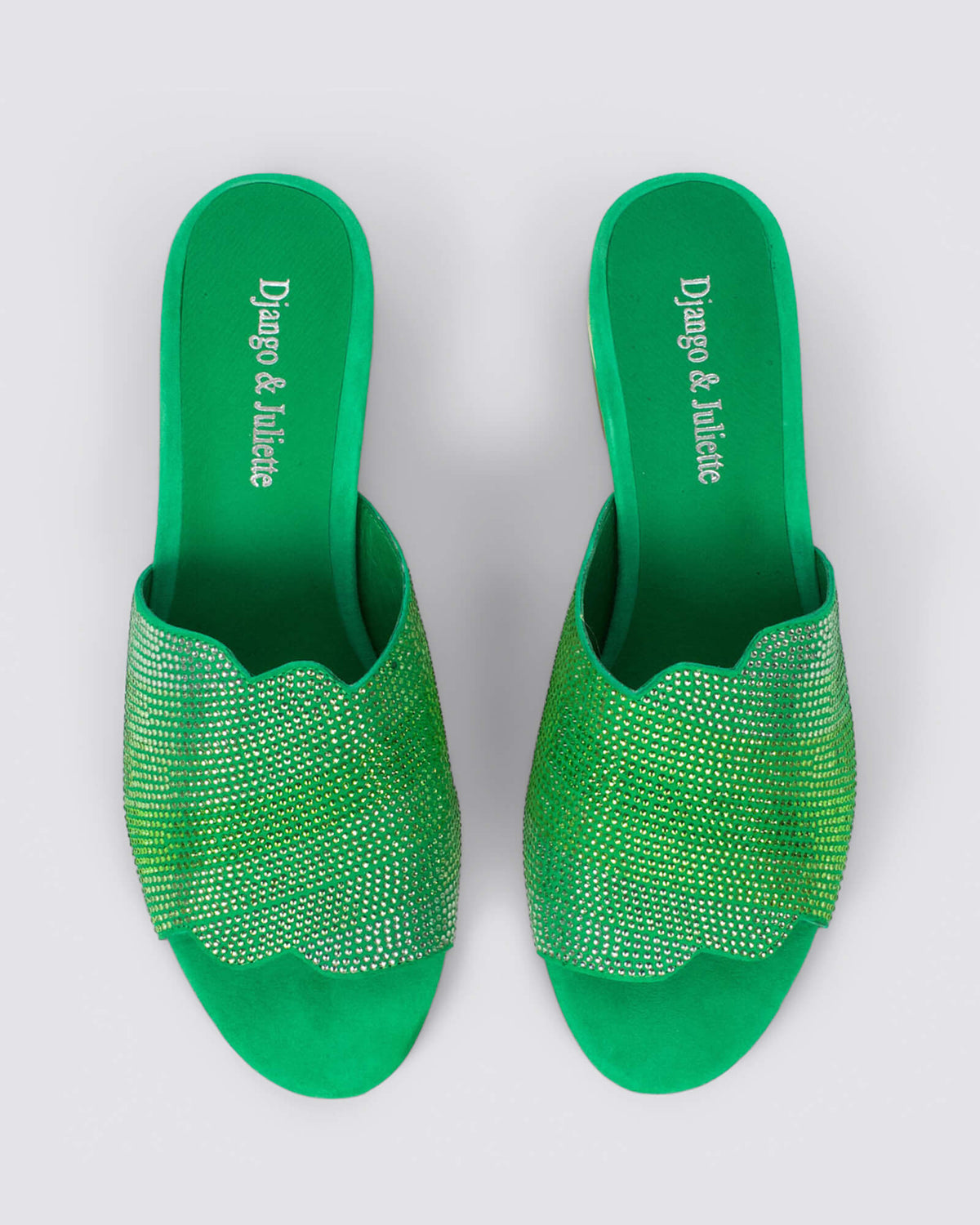 TONDA HEELED MULES GREEN MULTI