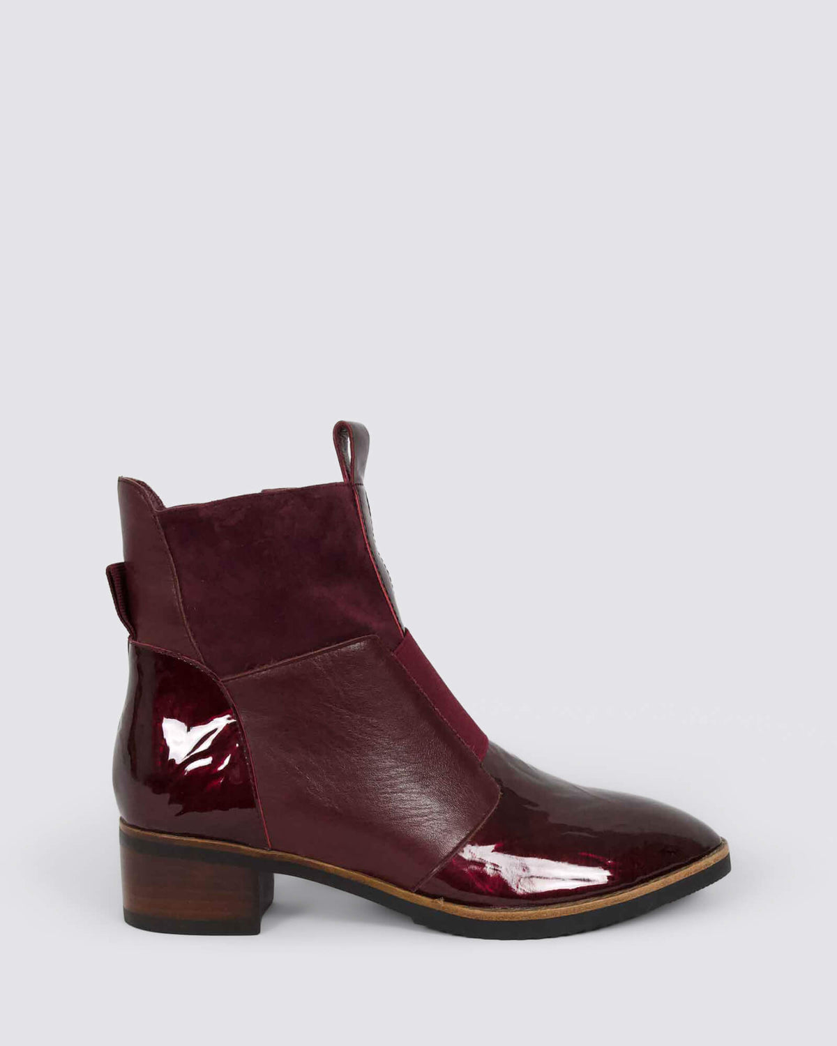 TRAIGS ANKLE BOOTS BURGUNDY MIX