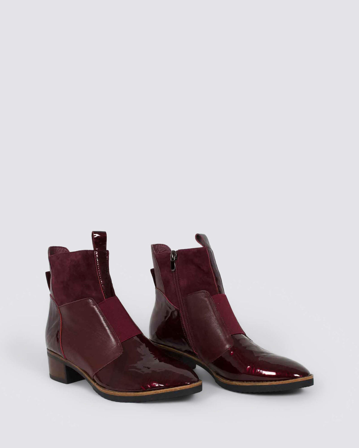 TRAIGS ANKLE BOOTS BURGUNDY MIX