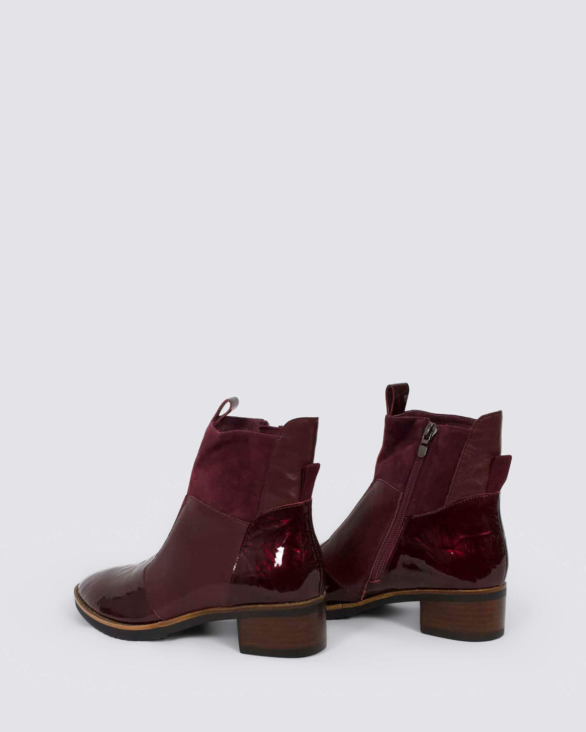 TRAIGS ANKLE BOOTS BURGUNDY MIX