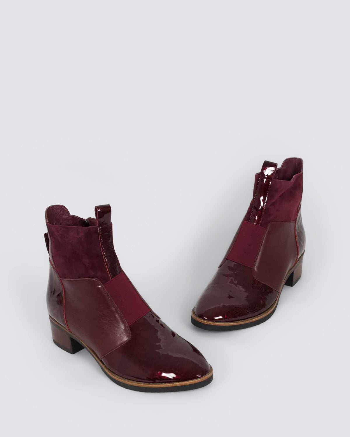 TRAIGS ANKLE BOOTS BURGUNDY MIX