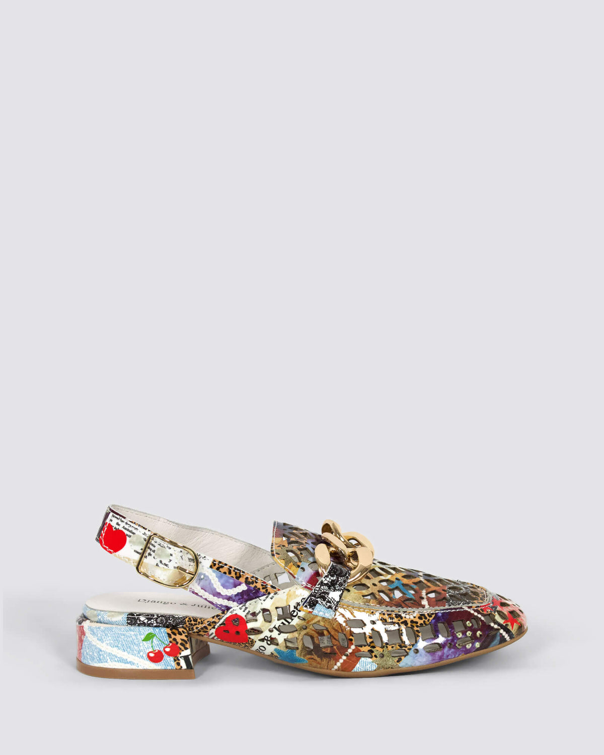 VOOPER SLINGBACK LOAFERS COLLAGE PRINT