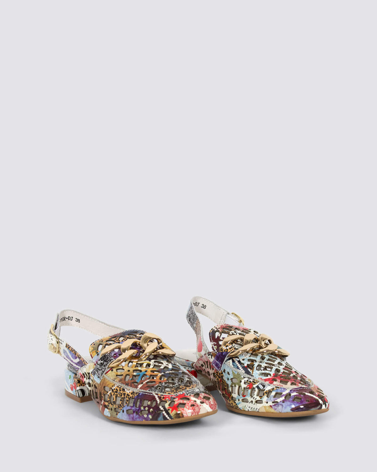 VOOPER SLINGBACK LOAFERS COLLAGE PRINT