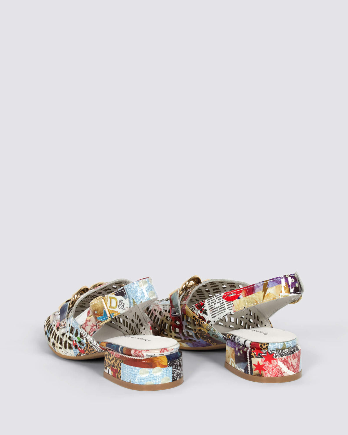 VOOPER SLINGBACK LOAFERS COLLAGE PRINT
