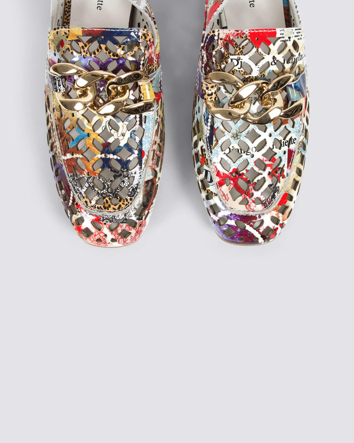 VOOPER SLINGBACK LOAFERS COLLAGE PRINT