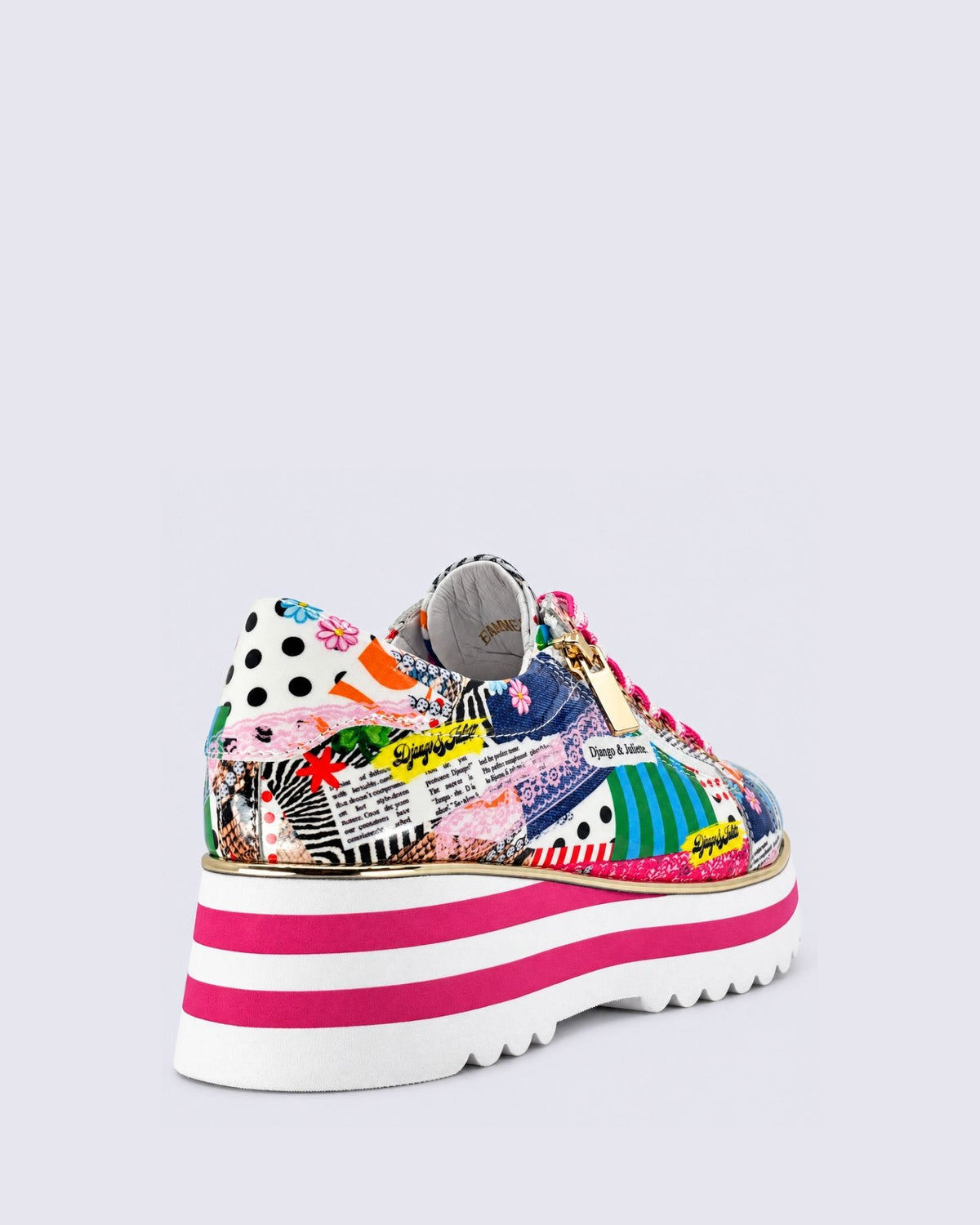 EAMMES LACE UP COLLAGE 2 PRINT PATENT