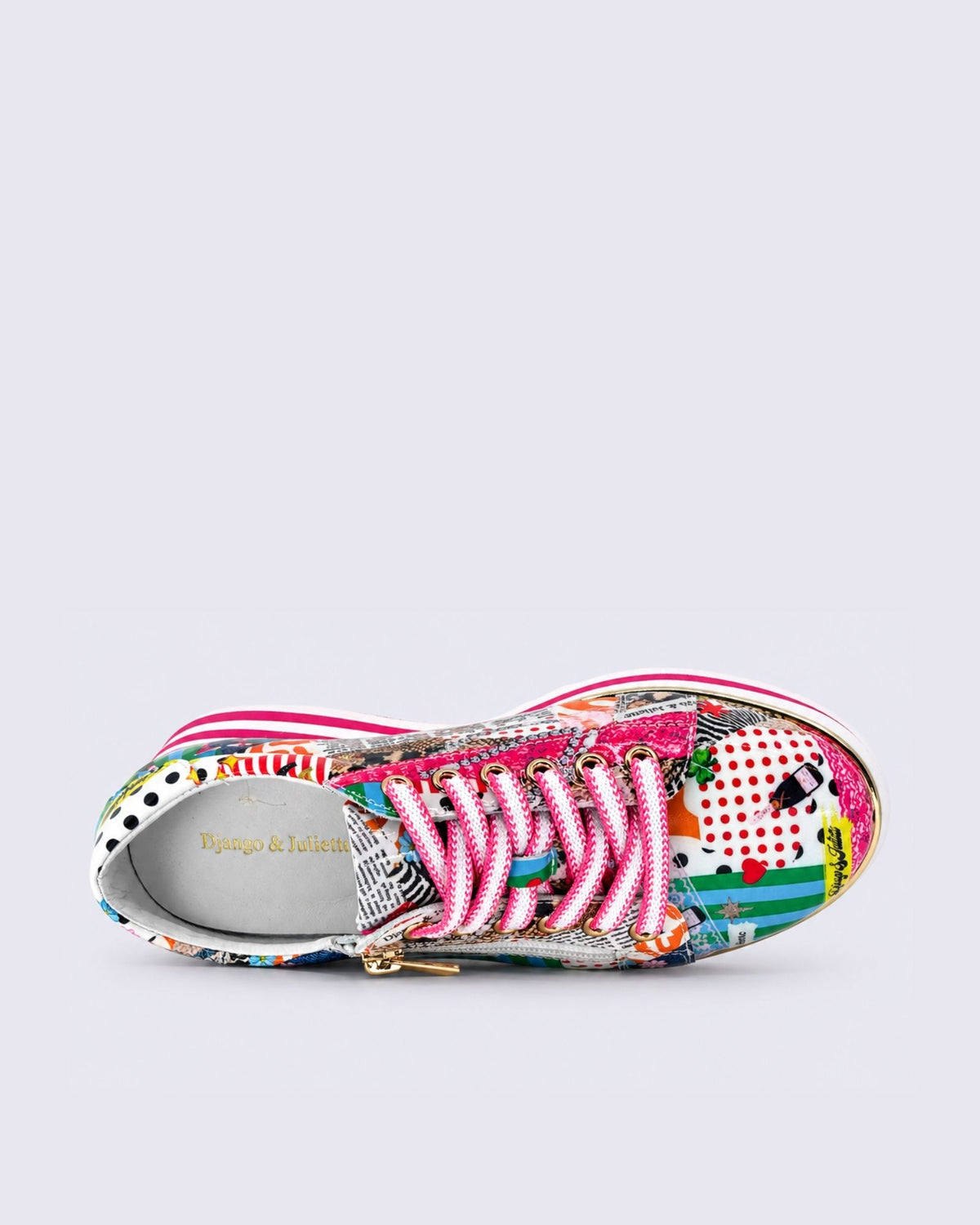 EAMMES LACE UP COLLAGE 2 PRINT PATENT