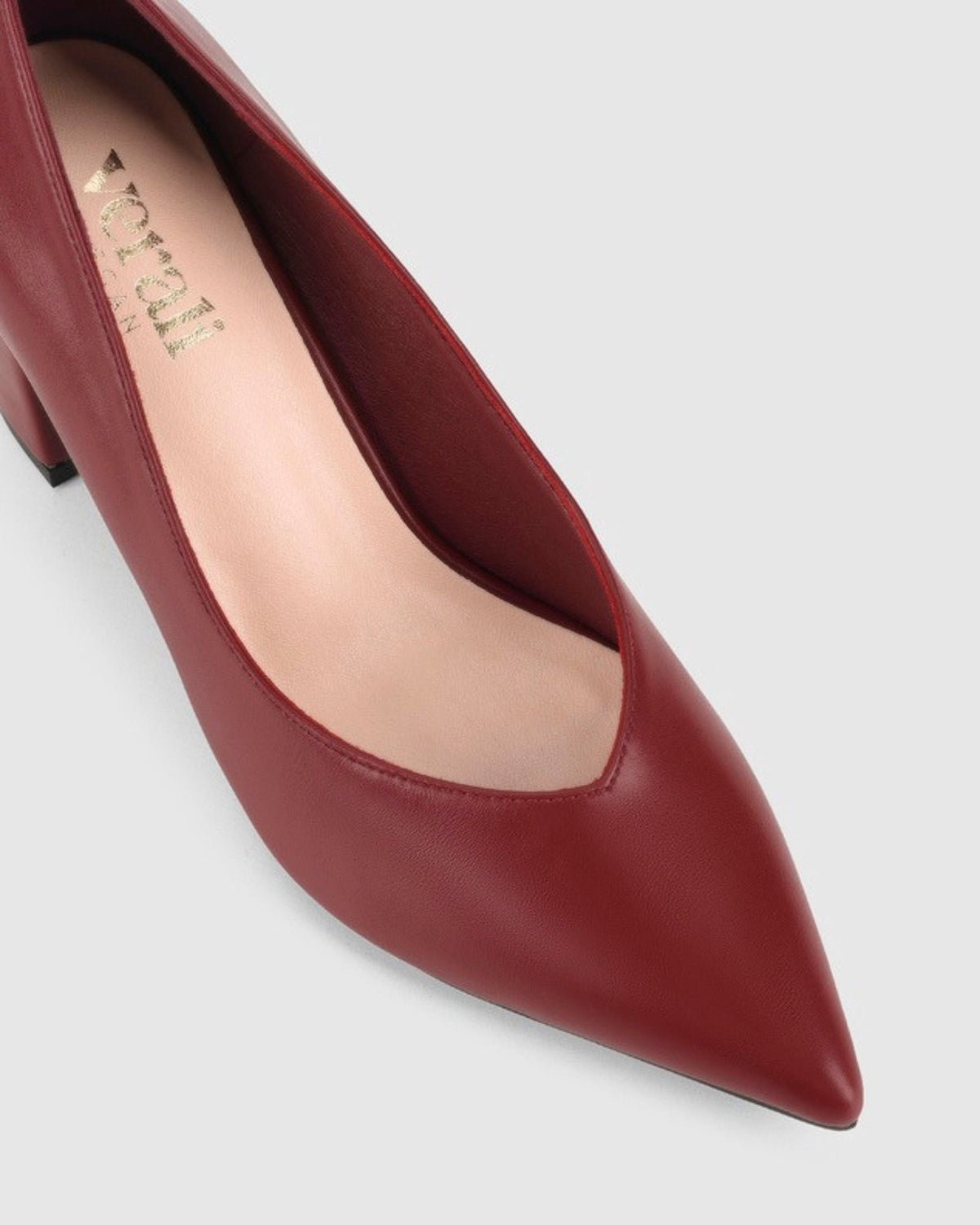 ELLIOT BLOCK HEEL PUMPS BERRY RED