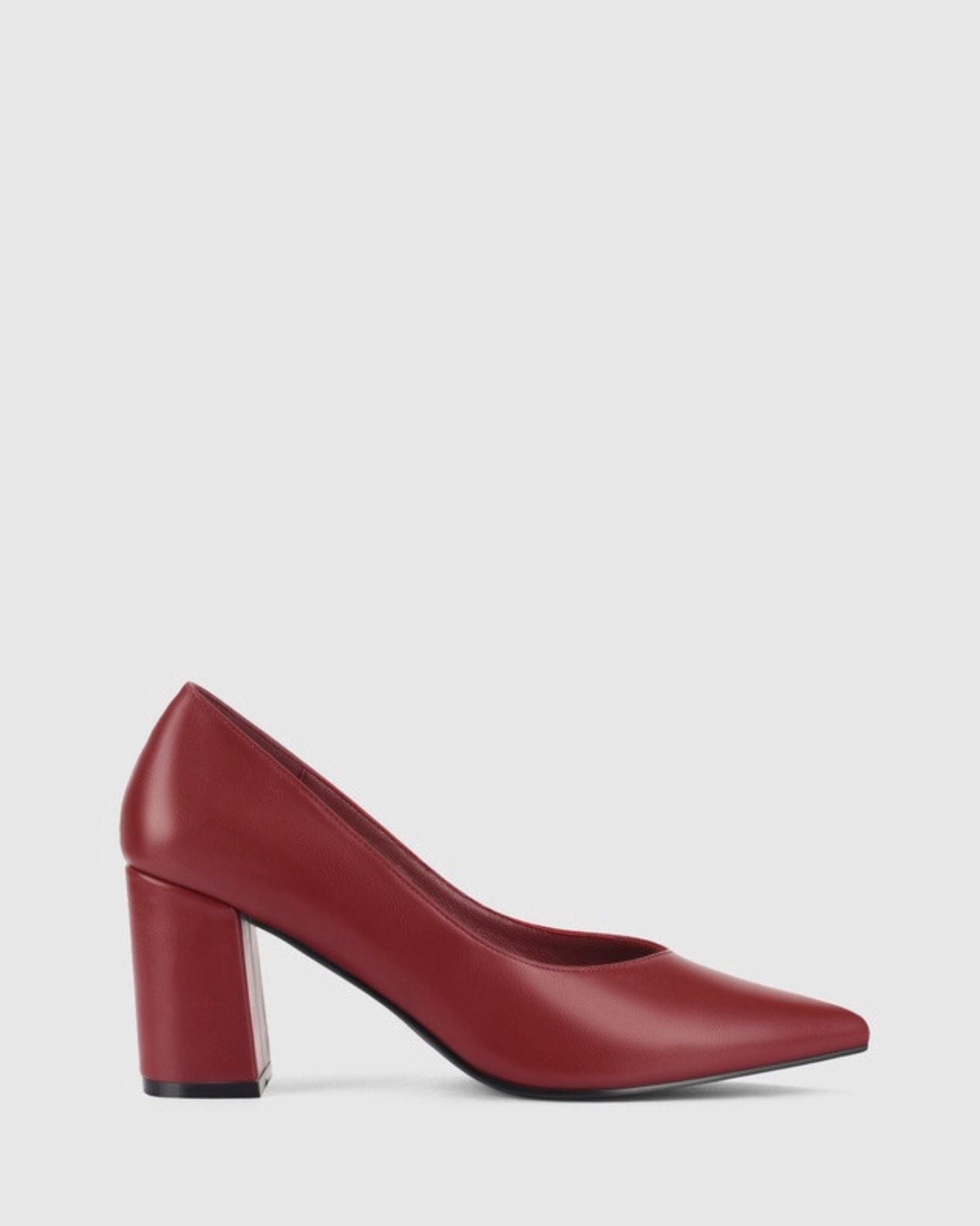 ELLIOT BLOCK HEEL PUMPS BERRY RED