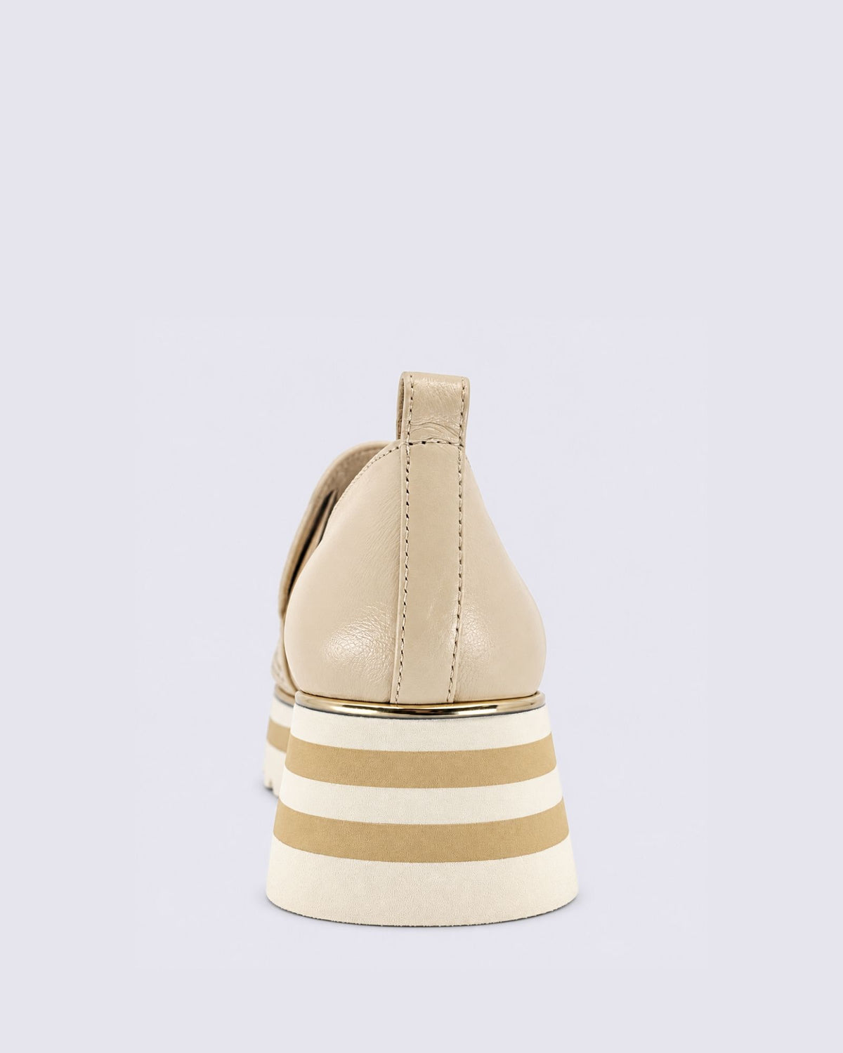 ENSOM FLATS MILK/GOLD LEATHER