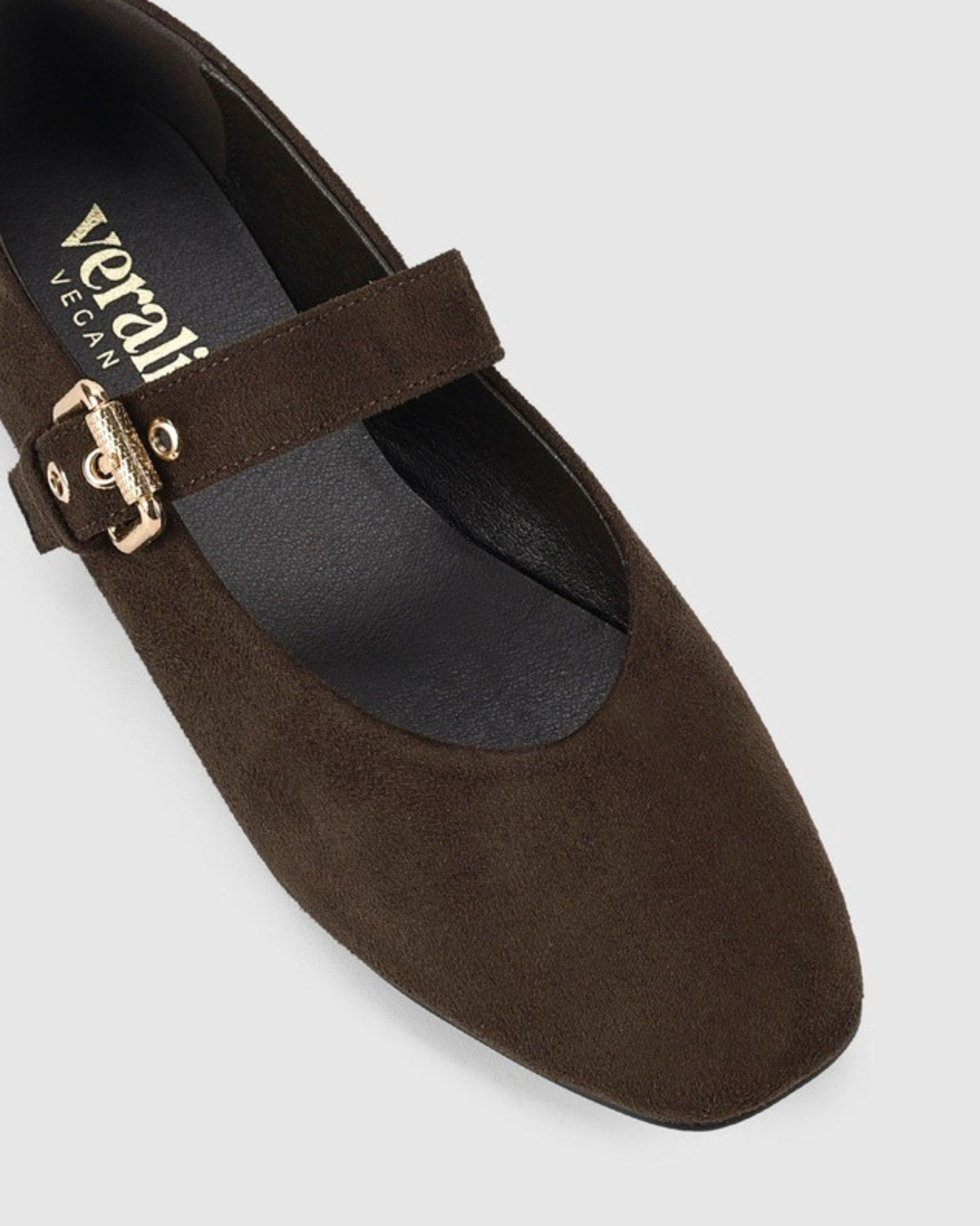 EUROPE MARY-JANE FLATS CHOCOLATE BROWN MICRO