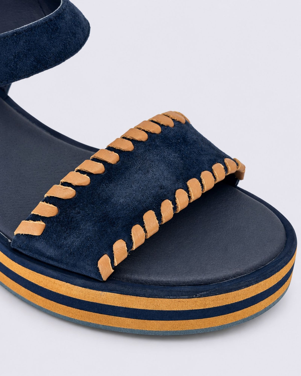 FALINE SANDALS NAVY SUEDE TAN