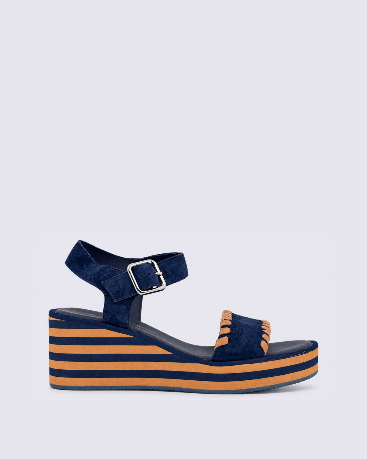 FALINE SANDALS NAVY SUEDE TAN