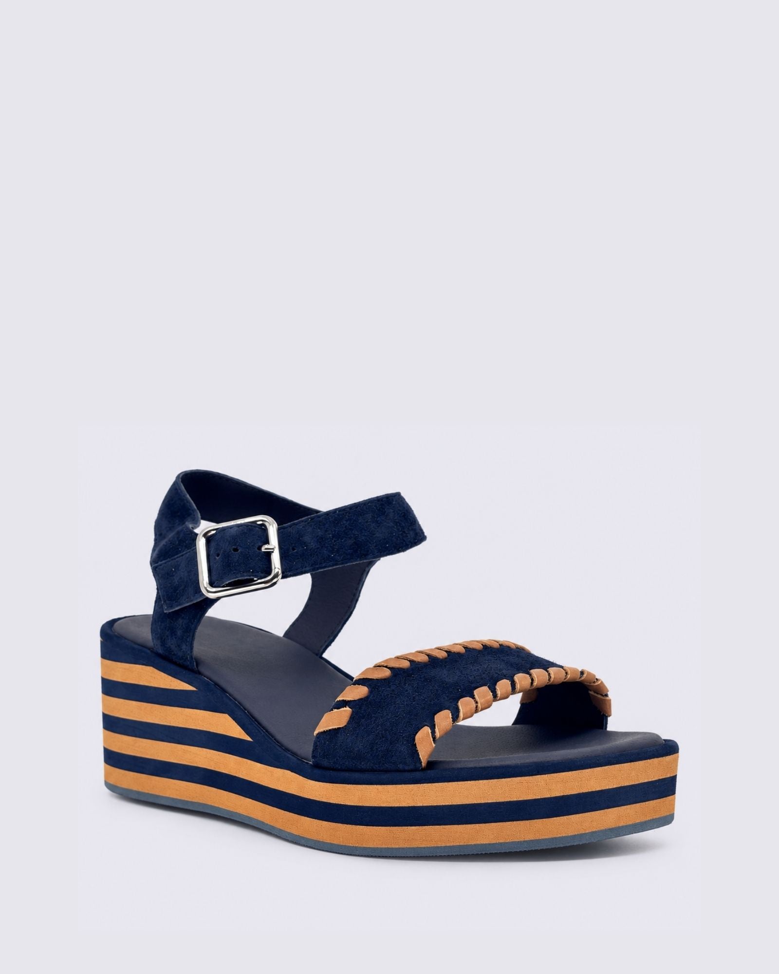 FALINE SANDALS NAVY SUEDE TAN