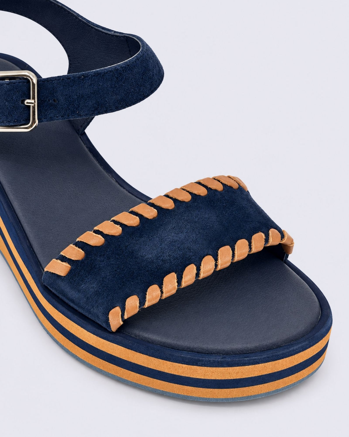 FALINE SANDALS NAVY SUEDE TAN