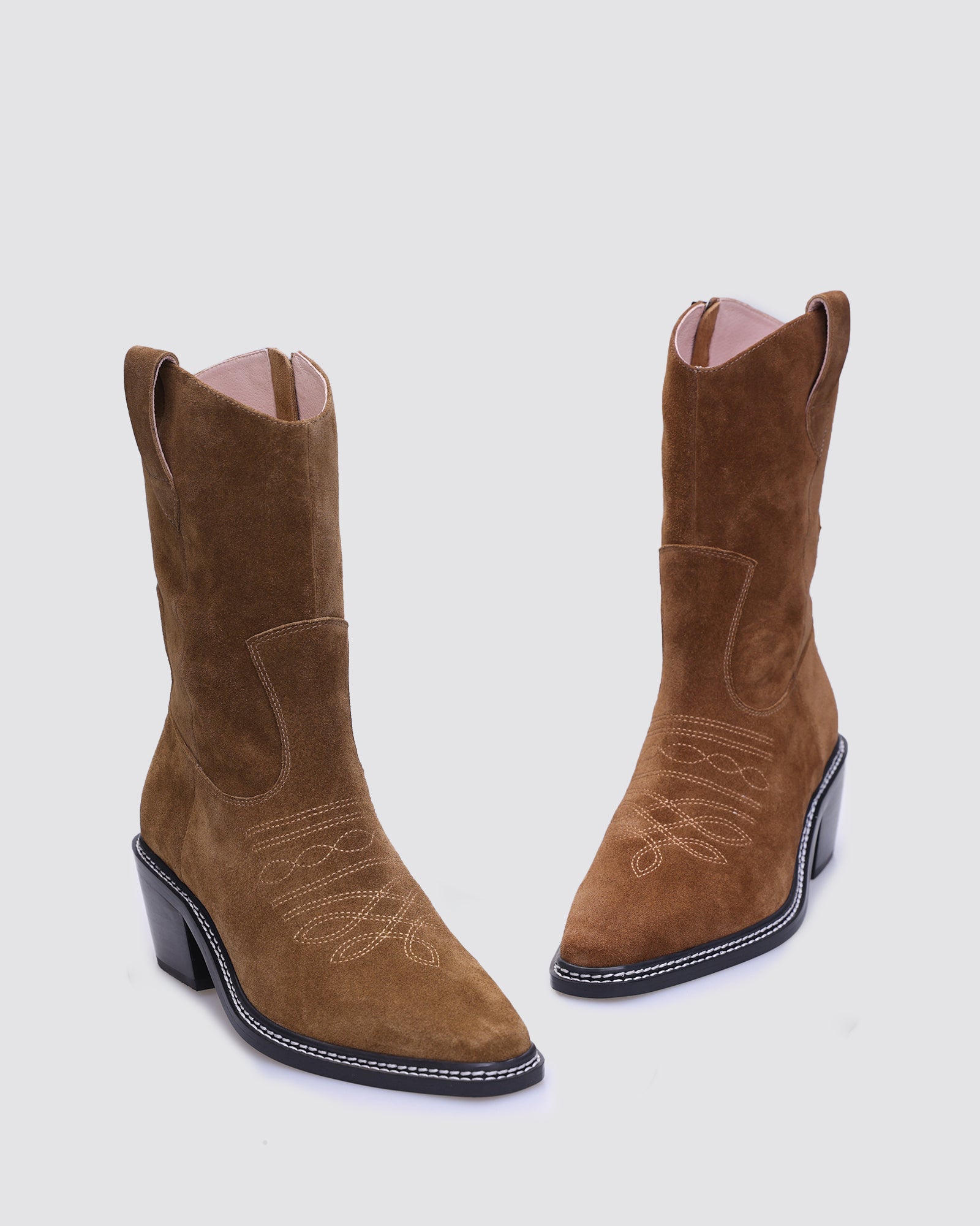 FEVER COWBOY BOOTS TAN SUEDE