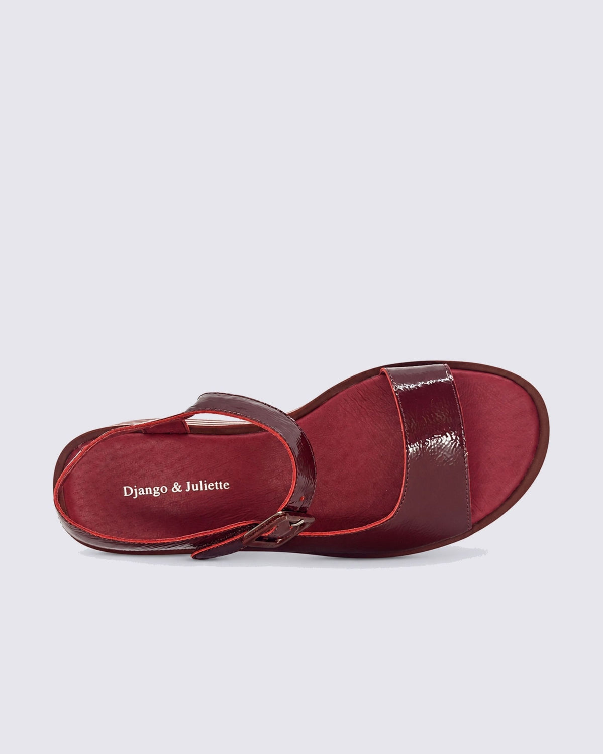 FIGG PLATFORM SANDALS WINE WRINKLE PATENT