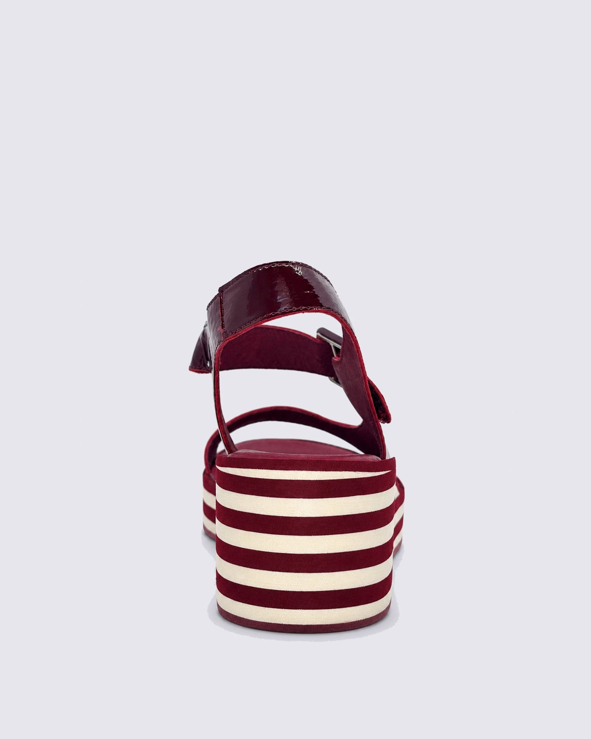 FIGG PLATFORM SANDALS WINE WRINKLE PATENT