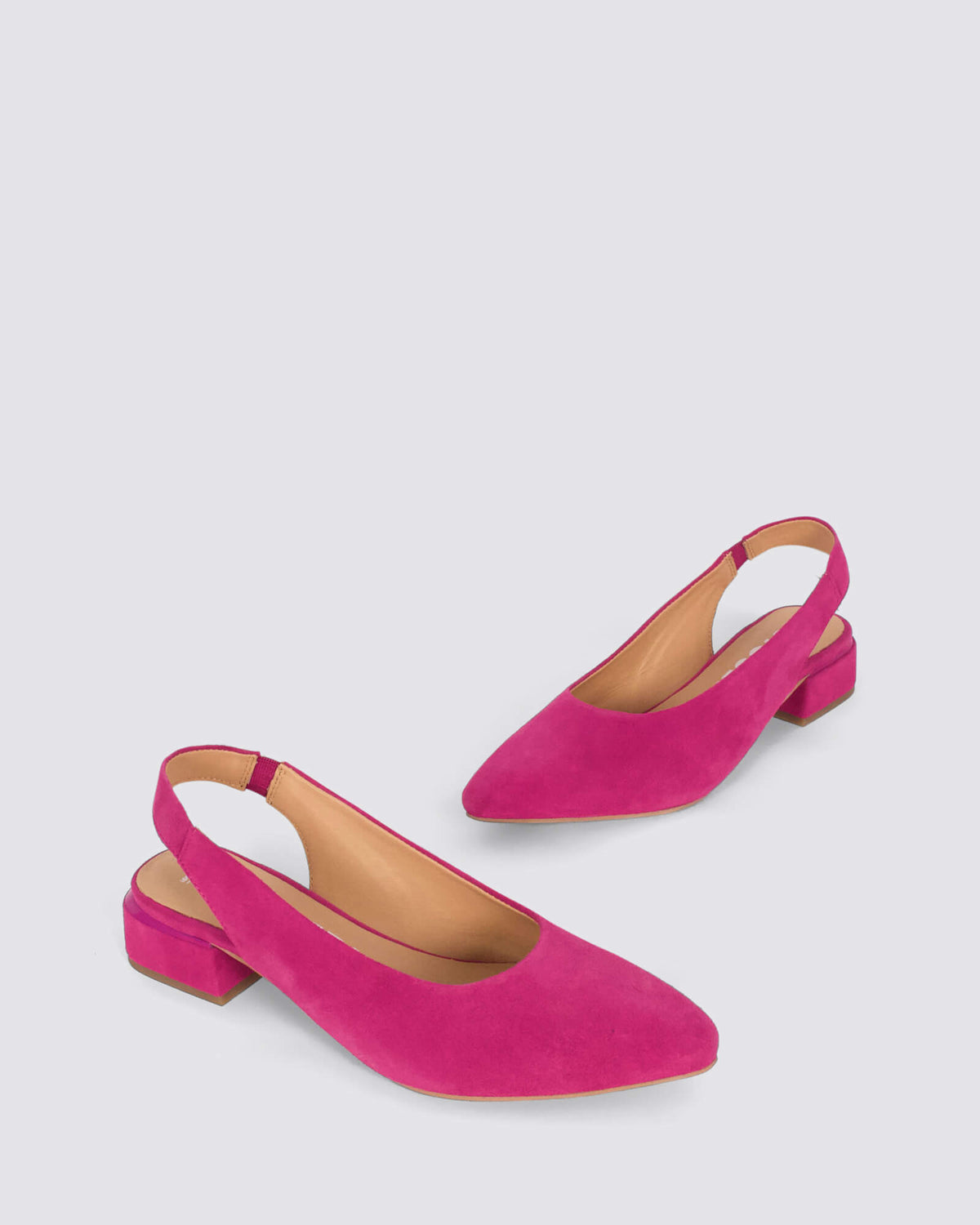 MUHURR SLINGBACK HEELS FUCHSIA SUEDE