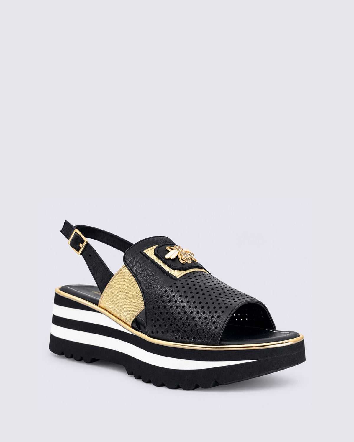 HALEY SANDALS BLACK/GOLD