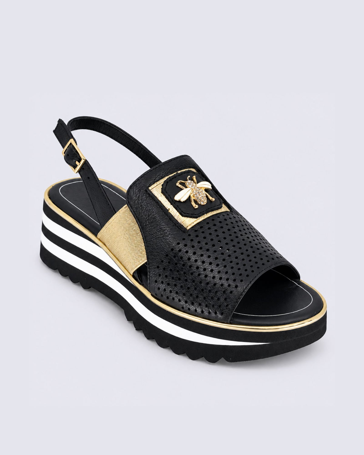 HALEY SANDALS BLACK/GOLD