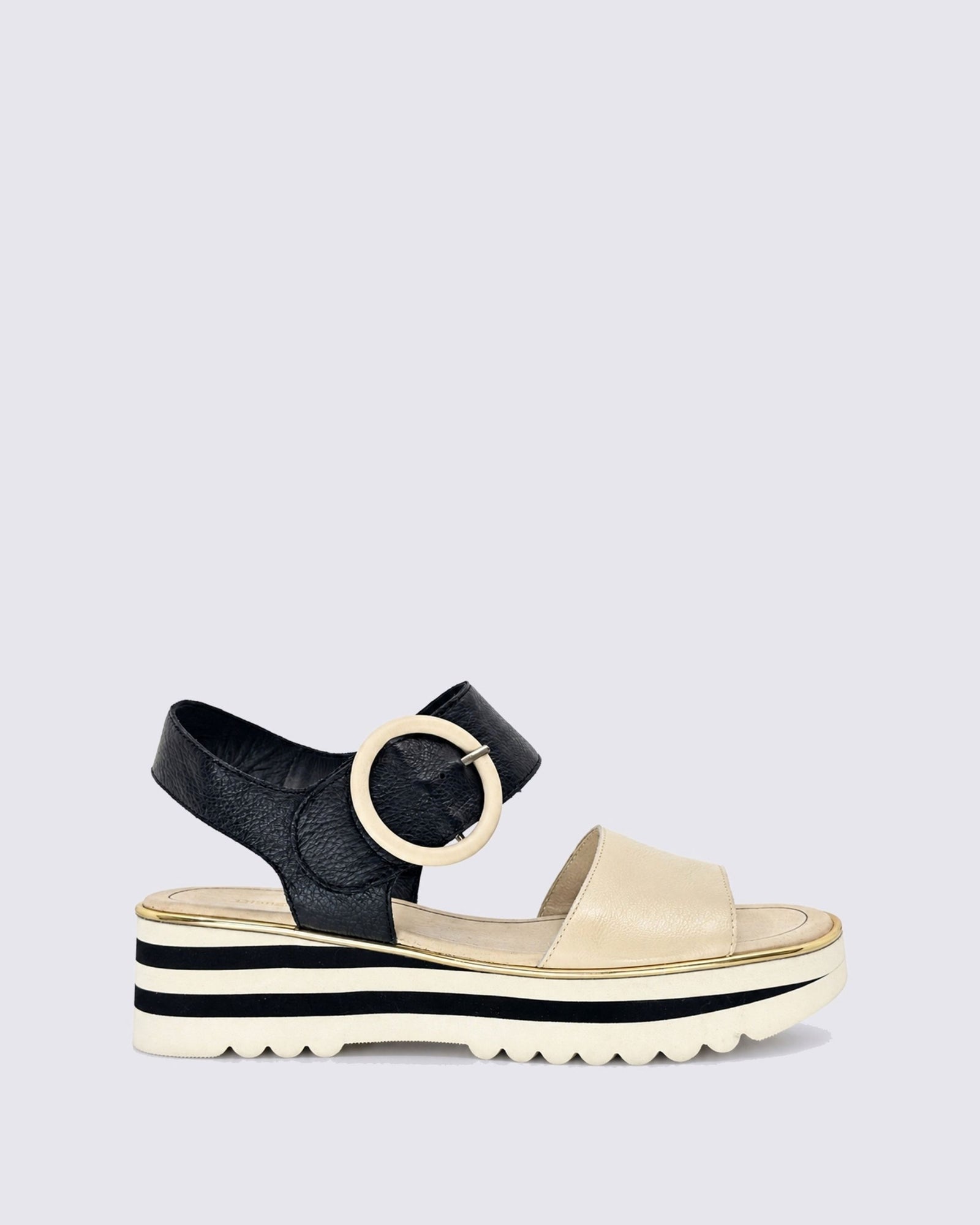 HARLOWS SANDALS MILK/BLACK