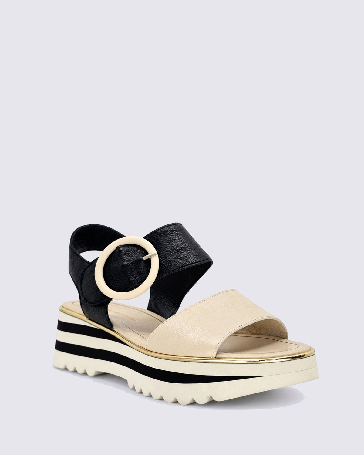 HARLOWS SANDALS MILK/BLACK