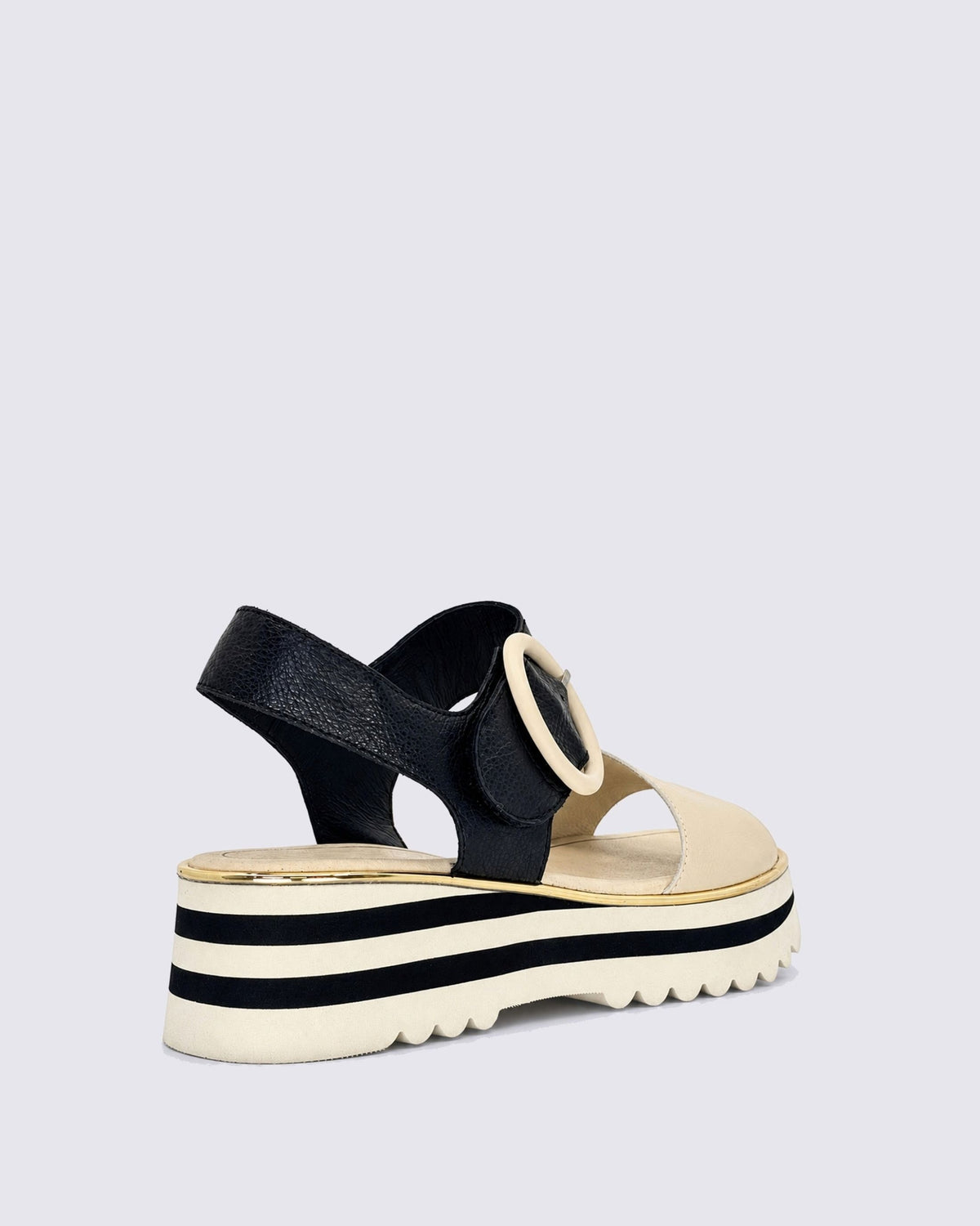 HARLOWS SANDALS MILK/BLACK