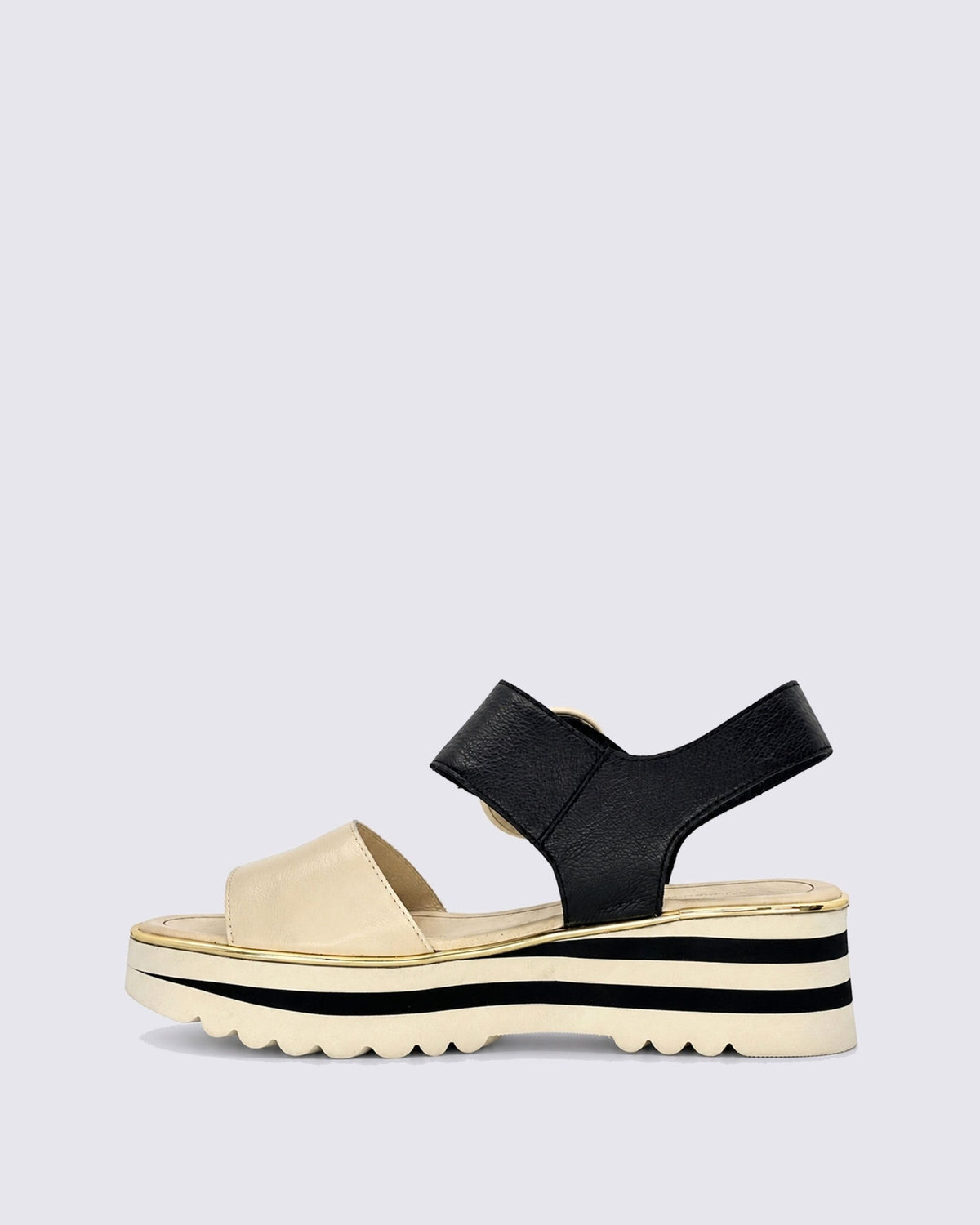 HARLOWS SANDALS MILK/BLACK
