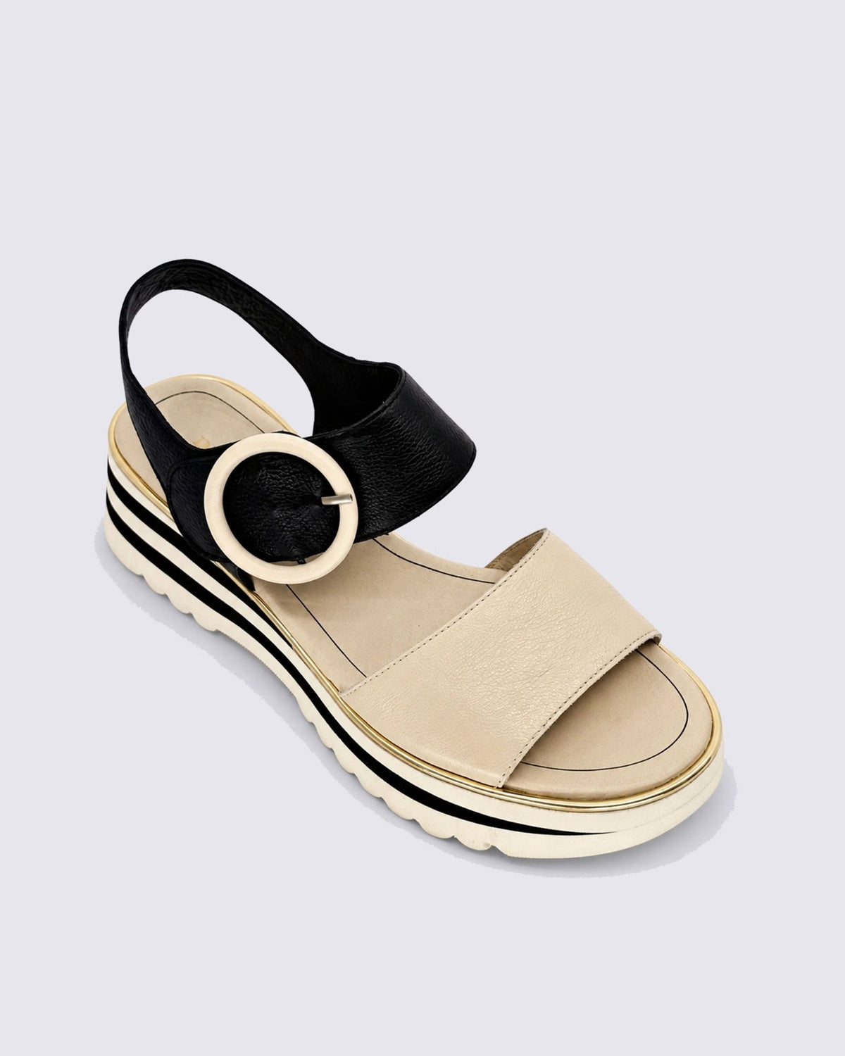 HARLOWS SANDALS MILK/BLACK