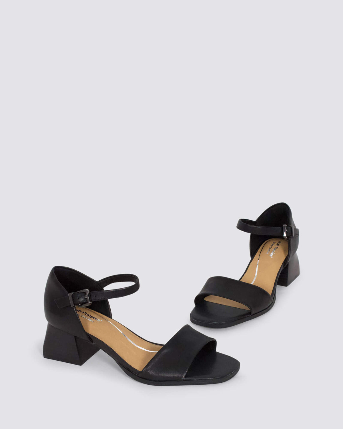 KISS BLOCK HEELS BLACK LEATHER