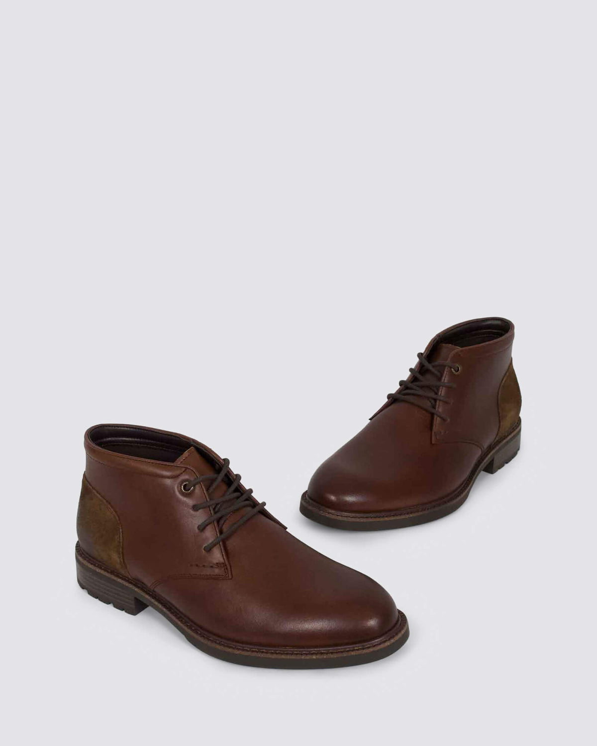 LYNX MENS LACE UP BOOTS BROWN