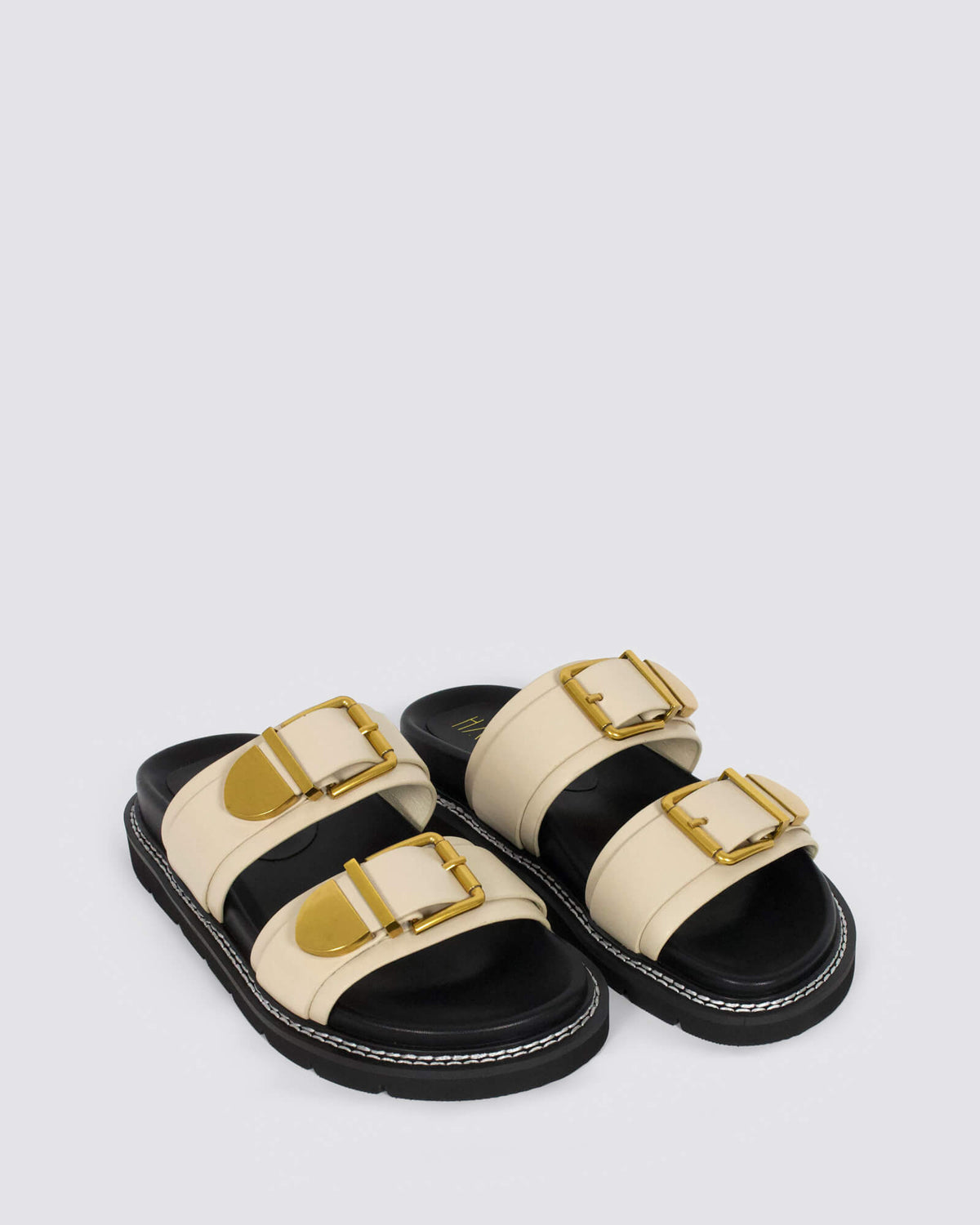 COMPLEX SLIDE SANDALS NATURAL