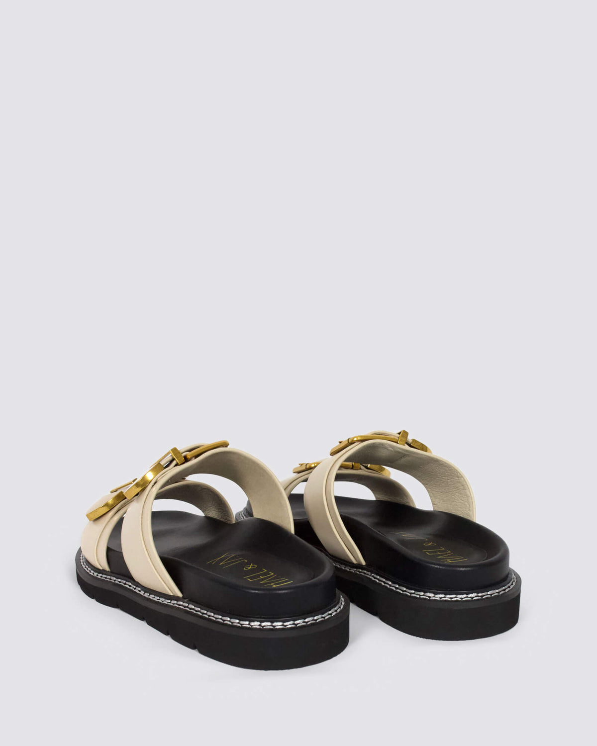 COMPLEX SLIDE SANDALS NATURAL